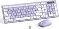 Wireless Keyboard and Mouse Combo Silent for Office and Home(Purple) | 2.4G Full Size Silent Cordless Keyboard with Tilt Legs,3-Level DPI Quiet Mouse,for Windows/Mac OS/Desktop/Laptop/PC by RECCAZR
