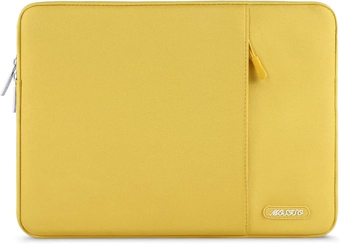 MOSISO Laptop Case 16 inch, 15-15.6 inch Laptop Sleeve Bag with Pocket | Compatible with MacBook Pro 16 M5 M4 M3 M2 M1, HP Acer Dell Lenovo ASUS, Polyester Vertical Computer Bag, Yellow by MOSISO