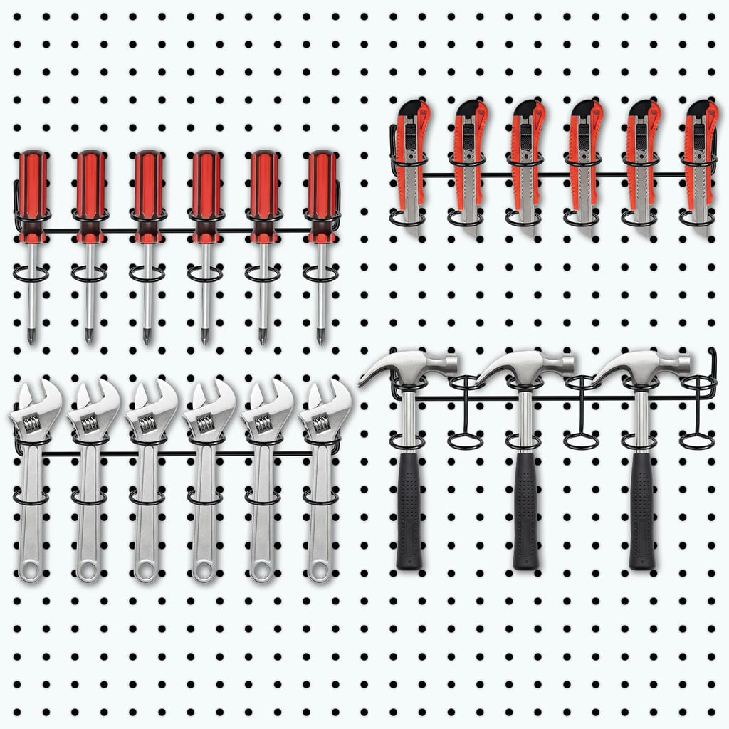 Ripeng 8 Pieces Pegboard Screwdriver Holder PegBoard Tool Holders, Black - Image 6