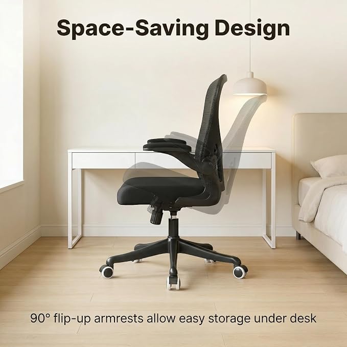 Ergonomic Office Desk Chair High Back Mesh Computer Chair Adjustable Chair | 360° Swivel Adjustable Lumbar Support & Flip-Up Armrests capacity 300 lbs capacity - Image 3