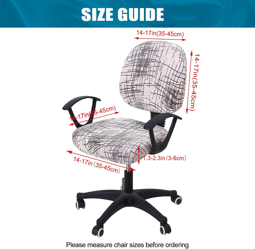 Smiry Stretch Printed Office Computer Desk Chair Covers for Seat & Backrest - Image 4
