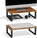 Wood Monitor Stand Riser, 2 Pack Desktop Laptop Riser for Dual Monitors & Printer, Engineered Wood Ergonomic Desktop Riser for Office PC Laptop, Rustic Brown by CADUKE