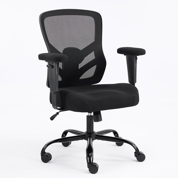YFO Ergonomic Office Chair, Mesh Computer Desk Chair with Adjustable Back Lumbar Support and Armrests, Comfy Executive Rolling Swivel Task Chair for Home Office, Black by YFO