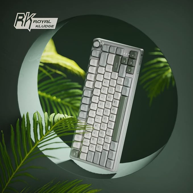 RK ROYAL KLUDGE R75 Mechanical Keyboard Wired with Volume Knob, 75% Keyboard Gasket Mounted, RGB Backlit, Creamy Keyboard with MDA Profile, PBT Keycaps, Hot Swappable Pre-lubed Tactile Switch - Image 9