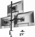 monTEK Triple Monitor Stand for 17-32" Screens, 22 lbs Each | Three-screen desk mount, height adjustment, tilt, swivel, rotation, clamp/grommet bases and VESA 75/100 by monTEK