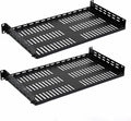 Aeons 1U Universal Server Rack Shelf Vented Rackmount Cantilever Shelf 10" Deep, for 19” IT Network AV Equipment, Customizable Adjustable Lip, 2-Pack by AEONS
