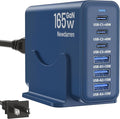 165W Charging Station, 6 Port Desktop Charger, 3 Ports 40W Blue | USB Charger Block, 3 x USB A 15W, 3 x USB C 40W, Compatible with iPhone, Galaxy, MacBook, iPad, Home Office, Travel and More by Newdarren