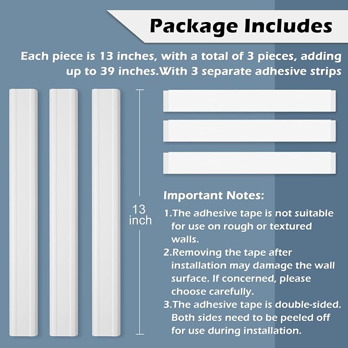 39in TV Cord Hider - Cord Covers for Wall Mounted TV Cable Hider Wall Kit | 1.5"W*0.75"H*13inL*3, Wire Hiders for TV on Wall, Wire Covers for Cords, Cable Concealer Hide Cords, Beige - Image 2