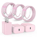 20W USB C Fast Charging for iPhone 17 Air/16/15 Pro Max,3Pack Colorful Mixed Charger Block with Braided Long USB C to C Cables (6/6/10ft) Compatible with iPhone16/15 Pro/15 Plus/iPad Pro by Hzevn