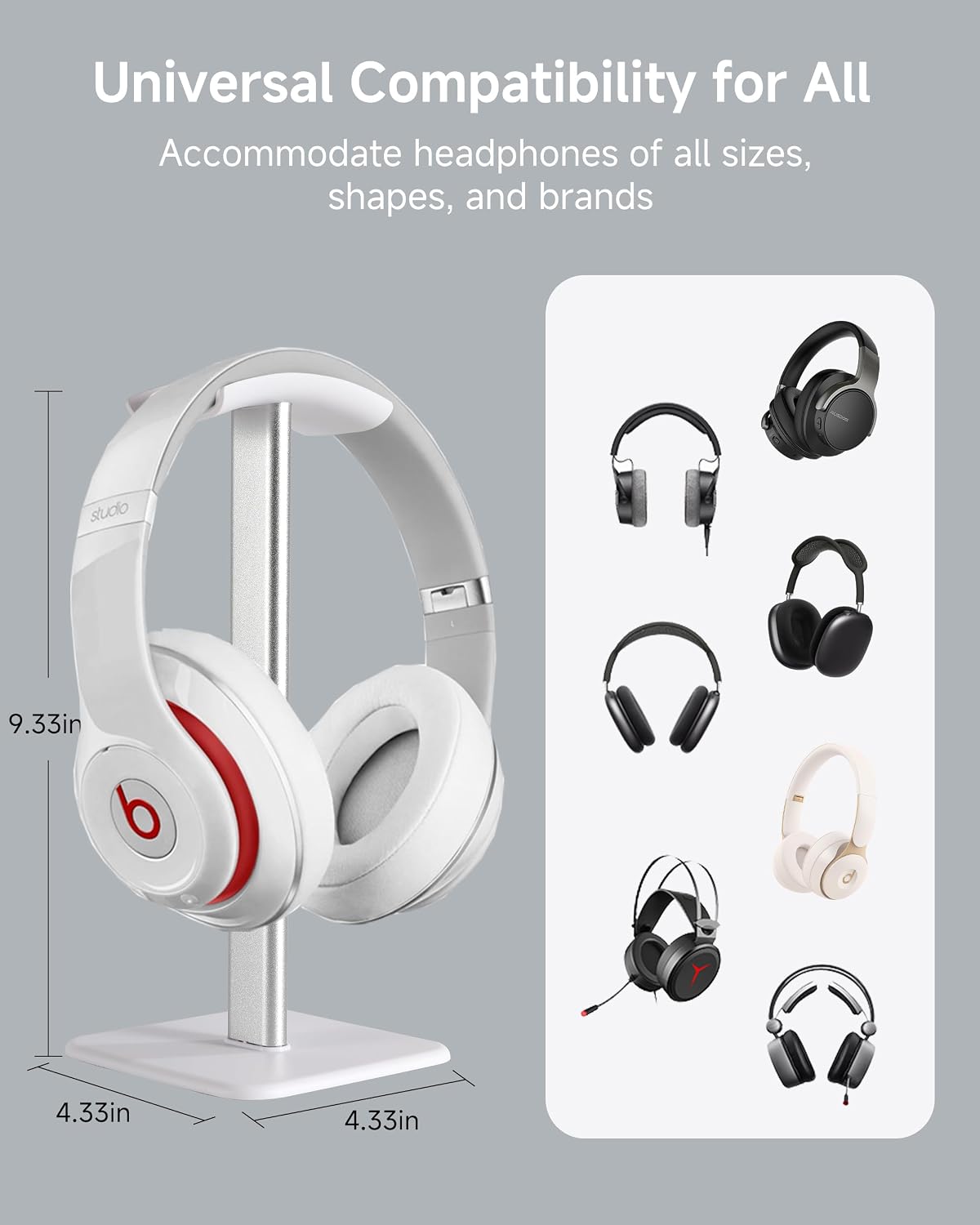 Sleek Modern Headphone Stand for Desk - Easy Assembly & Disassembly - Exquisite Craftsmanship Headset Holder for All Type PC Wireless Gaming Headset (White) - Image 3