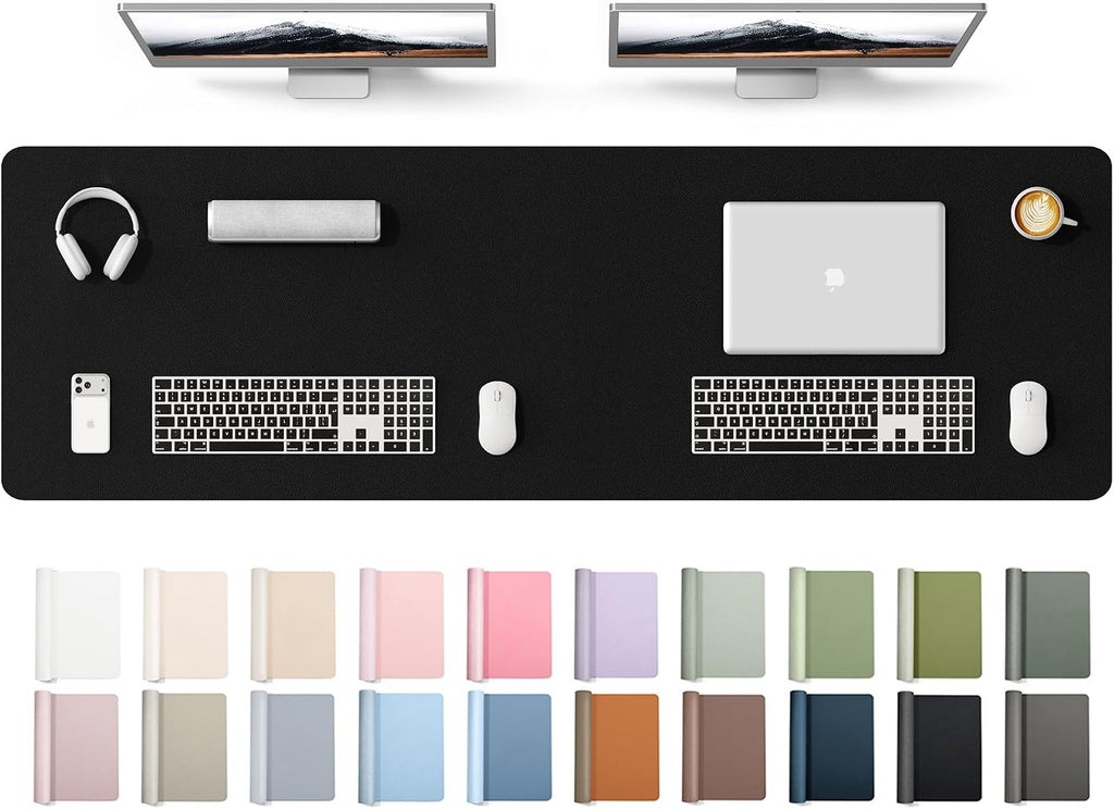 YSAGi Leather Desk Protector, Office Mat, Large Mouse Mat, Non-Slip PU Leather Blotter, Laptop Desk Mat, Waterproof Writing Pad for Office and Home(Black, 63" x 17.2") by YSAGi