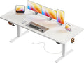 Huuger 71 X 30 Inch Electric Standing Desk with Power Outlets and USB-C Port, Height Adjustable Desk, Sit Stand Desk for Home Office, Computer & Gaming Desk with 4 Presets, Stable Steel Frame, White by Huuger