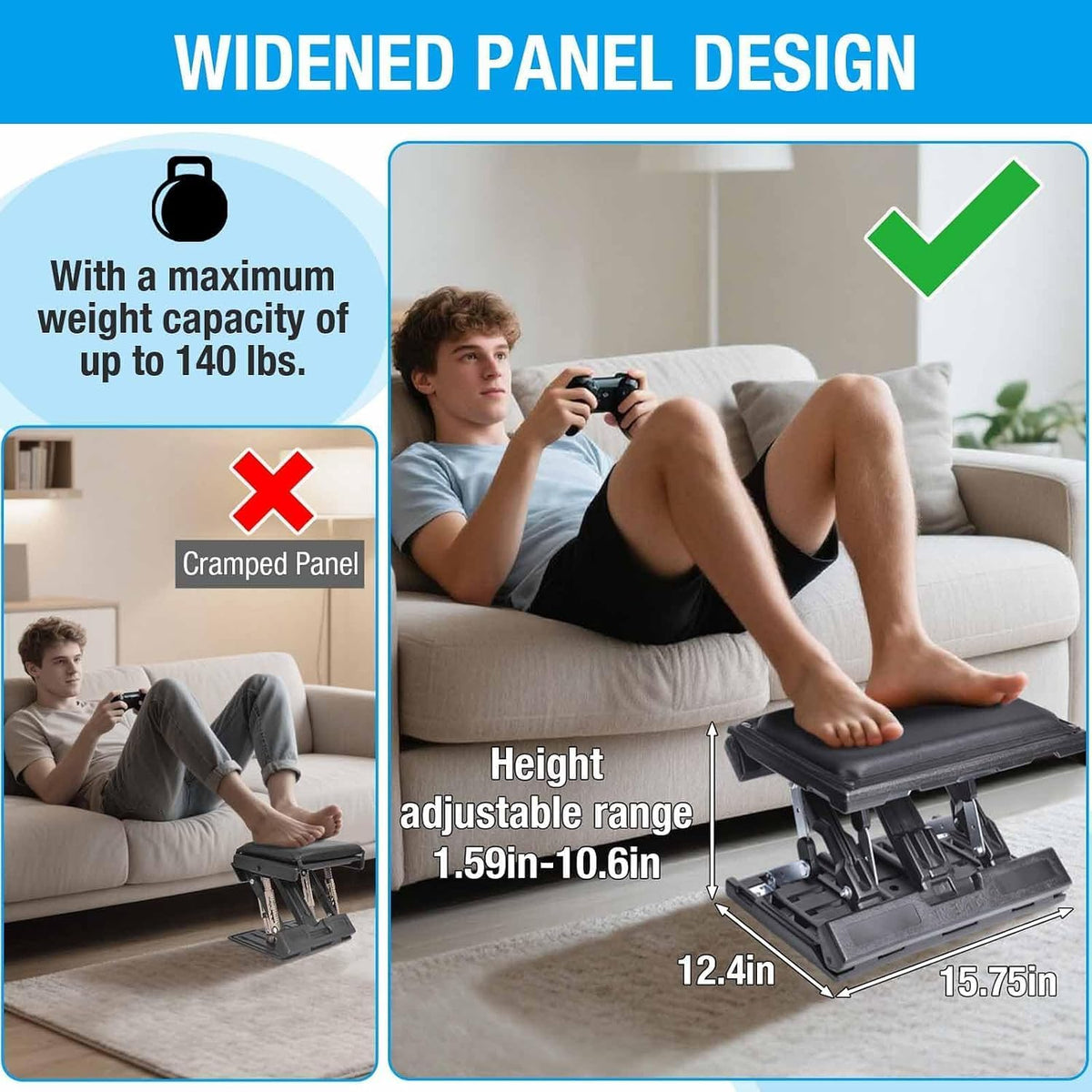 Adjustable Foot Rest Under Desk for Office,Home, Gaming & Study - Image 4