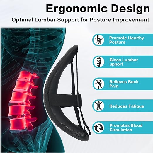 Lumbar Support Back Support for Office Chair | 2 Pack Lumbar Support Pillow for Car Chair Back Support with Double Layer Breathable Mesh & Adjustable Straps - Image 4