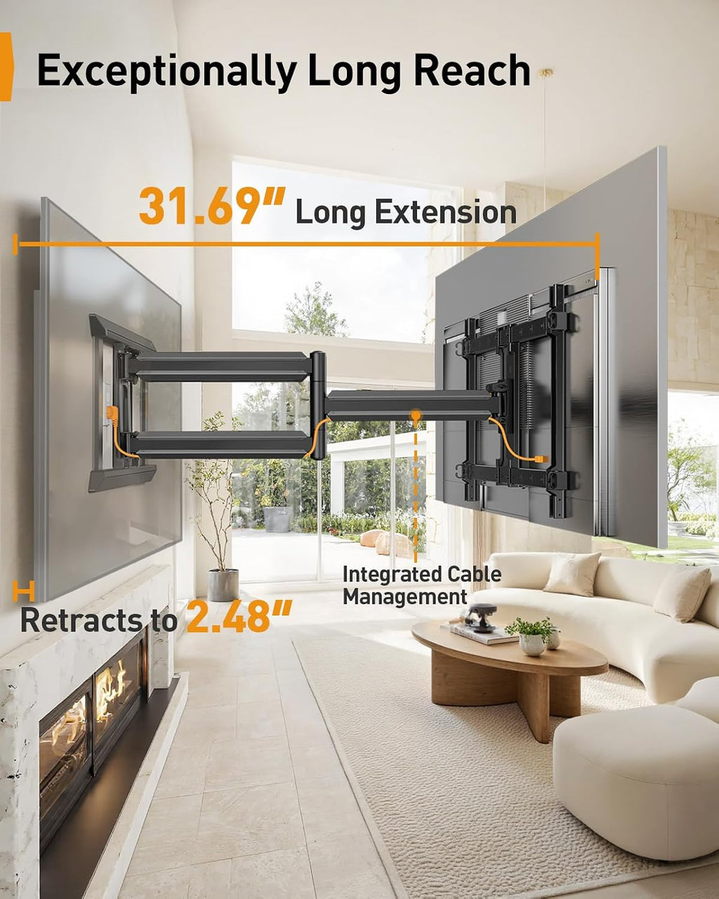 Perlegear Full Motion TV Mount for 55–120 inch TVs up to 225 lbs - Image 4