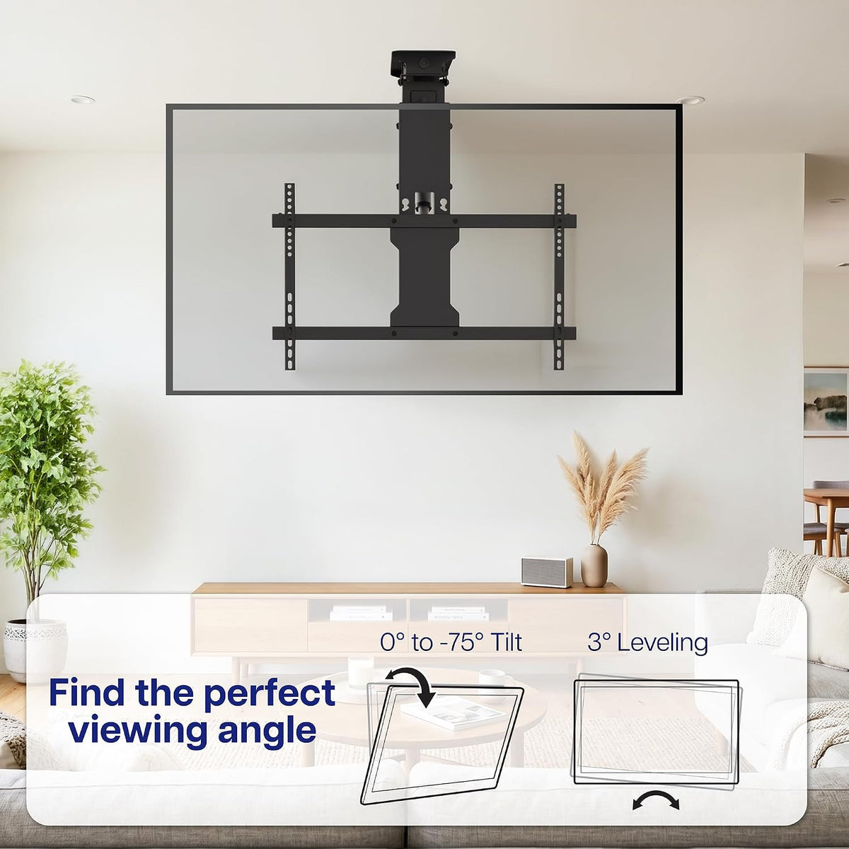 VIVO Black Electric Ceiling TV Mount for 23 to 55 in Screens, MOUNT-E-FD55 - Image 9