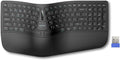 TECKNET Wireless Ergonomic Keyboard Rechargeable, 2.4G+Bluetooth Ergo Cordless USB Computer Keyboard, Wrist Rest, Natural Typing, Stain-Resistant Fabric, Compatible For Windows Computer Desktop Laptop by Tecknet