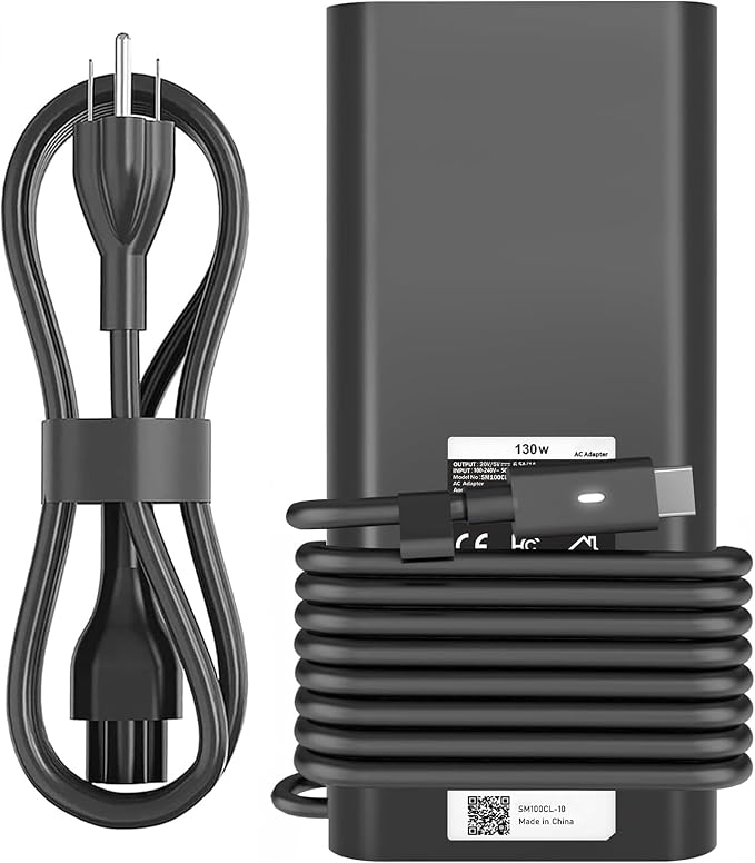 130W USB C Laptop Charger Compatible with Dell Precision 5570 5560 5550 5530 5760 5750 3560 Latitude 7410 7310 7210 9410 9510 5420 5520 5510 XPS 15 17 2in1 9575 9500 9700 Power Cord by NEWBATTERYLAPTOPCHARGERFORYOU
