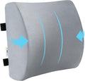 SAIREIDER Lumbar Pillow, Memory Foam Office Chair Back Support Pillows Back Pain Relief Improve Posture, Lumbar Support Pillow for Car、Gaming Chair、 Home Chair, Double Adjustable Straps(Grey) by SAIREIDER