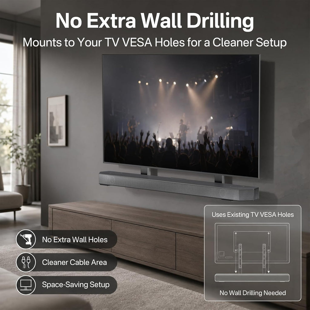 Soundbar TV Mount for Samsung, LG, Sony&Vizio Soundbar for 200mm-600mm VESA - Image 4