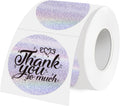 3 Inch Holographic Thermal Labels,Round Thermal Printer Labels,Waterproof Thermal Printer Stickers for DIY Logo Design,Name Tag,QR Code,Thanks Card 150 Labels/Roll (Purple dots) by WANGHENG