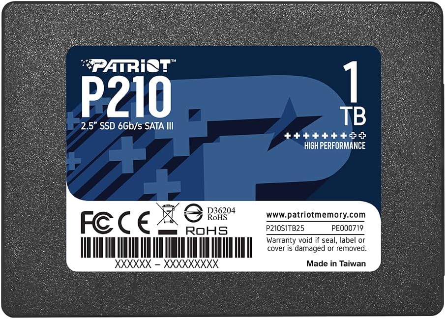 Patriot P210 1TB Internal SSD - SATA 3 2.5" - Solid State Drive - P210S1TB25 by Patriot Memory