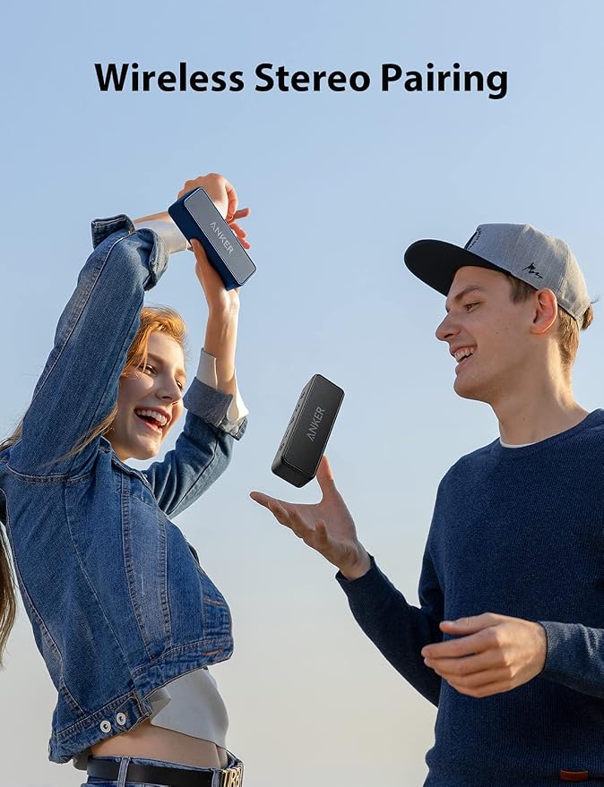 Anker soundcore 2 Portable Bluetooth Speaker, Stereo Sound, IPX7 | BassUp, 24H Playtime, Bluetooth 6, Wireless Speaker for Home, Outdoors, Travel - Navy Blue - Image 2