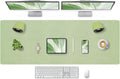 47.2" x 16.9" Large Desk Mat, Leather Mouse Keyboard Pad, Non-Slip Writing Pad, Desk Protector for Office, Home - Light Green by Bloss