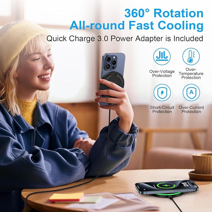 for Samsung Wireless Charger Fast Charging Pad for Samsung Galaxy S26 Ultra | Z Flip8 S25 FE S25 S24 Plus S23,Android Phone Wireless Charging Station Cargador Inalámbrico Para for iPhone 17e with Adapter - Image 5
