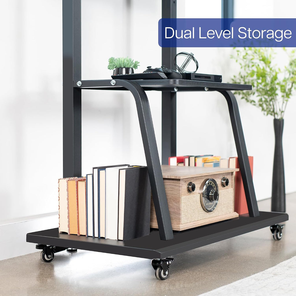 VIVO Mobile TV Cart with Dual Level Shelving for 42-100 in Screens - Image 6