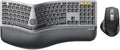 ProtoArc EKM01 Plus Wireless Ergonomic Keyboard Mouse Combo - Gray Black | Full-size Split Keyboard with Cushioned Wrist Rest, Ergonomic Mouse, 3-Device Bluetooth/2.4G, USB-C Rechargeable by ProtoArc