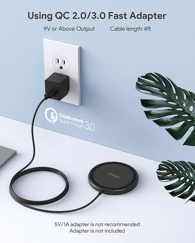 COKOEYE Wireless Charger, 15W Max Fast Wireless Charging Pad 2-Pack Compatible with iPhone 17/17 Air/17 Pro/17 Pro Max/16/15/14/13/12/Samsung S24/S24Ultra/S23Ultra/S22/S21,AirPods Pro2 - Image 6