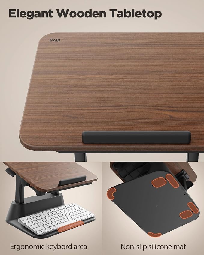 SAIJI Laptop Stand for Desk, Adjustable Standing Desk Riser Up to 20.5" | Stable Laptop Riser with Foldable Mouse Pad, Standing Laptop Stand,Adjustabl Height Up to 20.47", Fit All Laptops Under 17.3" - Image 8