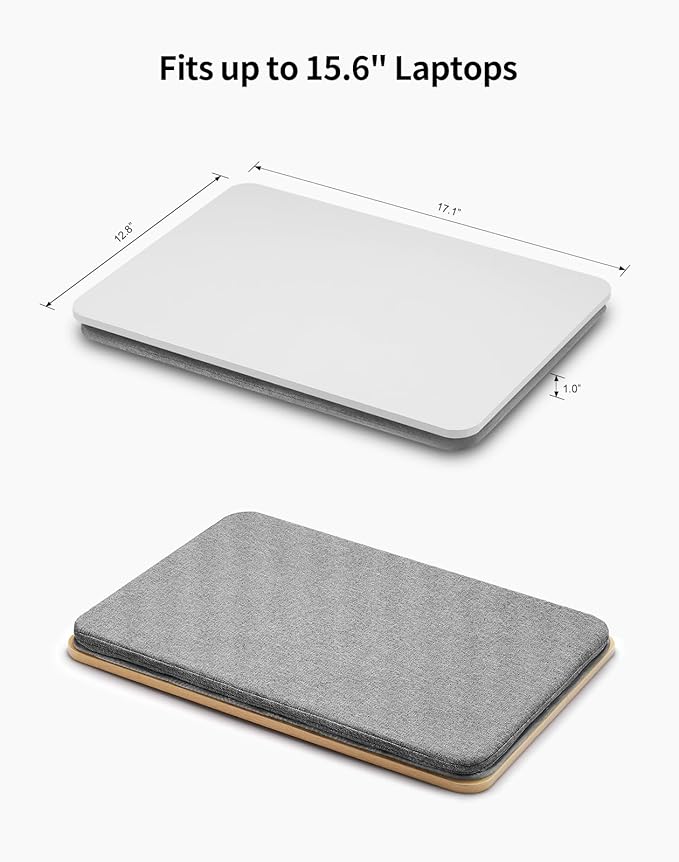 ZEAPTAC Portable Lap Laptop Desk with Pillow Cushion, Fits up to 15.6 inch Laptop, Lap Stand for Bed & Couch & Carpet, Book Tablet/Drawing Board/Computer Laptop Stand - White - Image 6