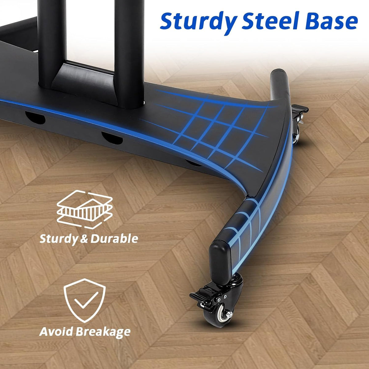 Mobile TV Cart with Wheels, Outdoor TV Stand, Heavy Duty Rolling TV Stand - Image 6