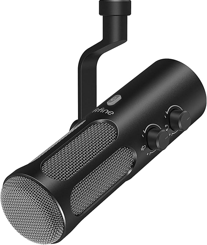 FIFINE AmpliTank Tank3 XLR/USB Podcast Dynamic Microphone for Streaming | Studio PC Streamer Mic, All Metal Built, with Mute Button, Headphone Jack, Volume Knob, for Vocal Voice Over Music Recording by FIFINE
