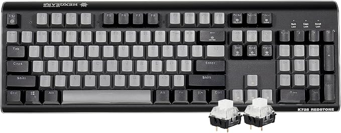 Hexgears GK735 Wired Full Size Mechanical Keyboard, Aluminum Housing Built for Gamers w/Kailh Box White Switch, White Backlit + Surrounded by RGB Light Strip, 104 Keys Gaming Keyboard for PC/Mac by HEXGEARS