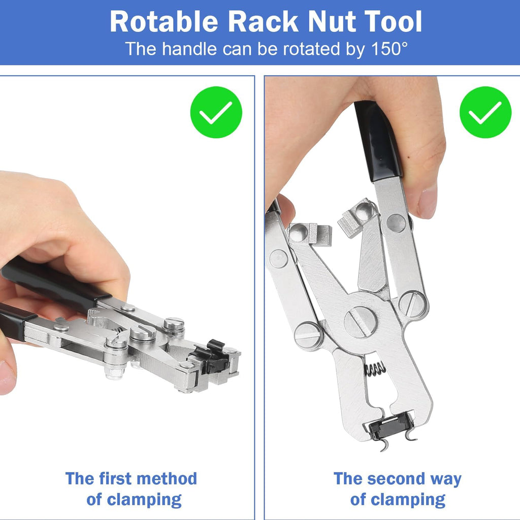 Rotable Cage Nut Tool, Cage Nut Insertion/Removal Tool on The Front, Side and Top for IT and Data Center Rack Deployment, Cabinet, Patch Panel, Server Shelves Fixing, for Cage Nut of M4 M5 M6 M8 M10 - Image 2