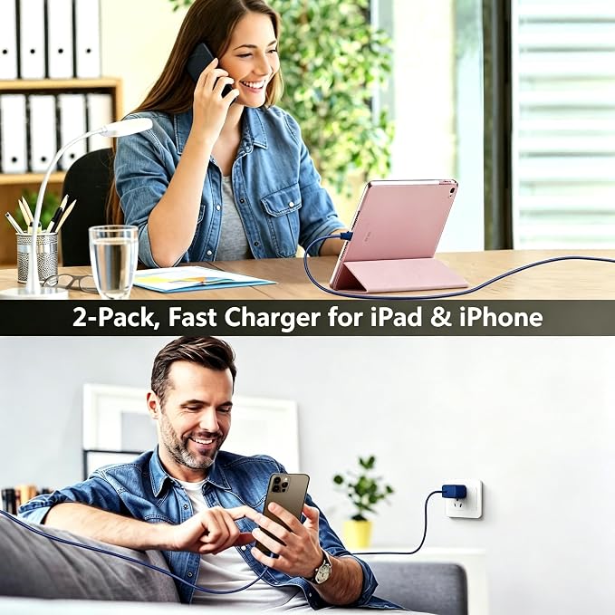 Phone 17 16 15 Charger Fast Charging, 10 FT Long USB C Charger Cord with 20W Type C Fast Phone Charging Block forPhone 17/17 Pro/17 Pro max/Air/Phone 16 15 Pro Max Plus, Android,Dark Blue - Image 6