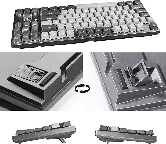 DURGOD K320 Corona White Backlit TKL Mechanical Keyboard | 87 Keys Tenkeyless | USB C Wired | Doubleshot PBT Keycaps | Programmable Keys | NKRO Rollover | Windows & Mac (Corona, Cherry Red) - Image 4