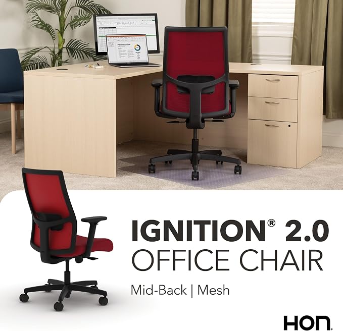HON Ignition 2.0 Ergonomic Office Chair, Lumbar Support, Bullseye | Ergonomic office desk chair with lumbar support, adjustable arms, office decor, workstation comfort for focused productivity - Image 7