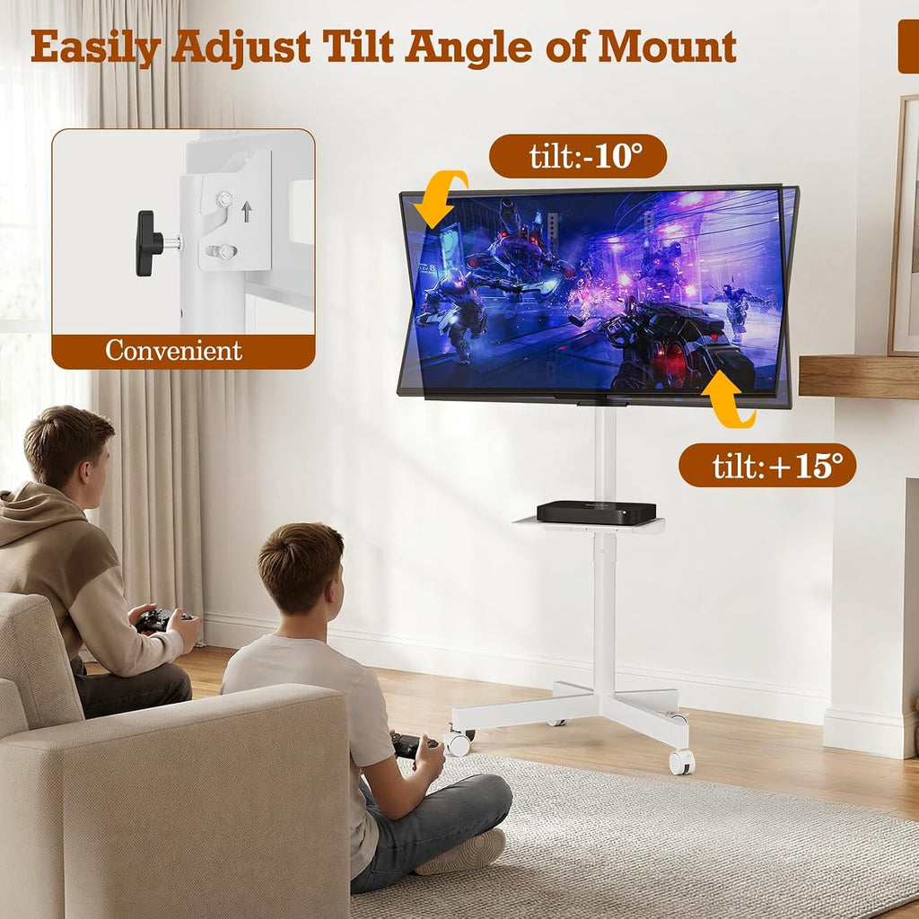 Mobile TV Stand with Wheels for 23-60 Inch Flat Curved TVs - Image 4