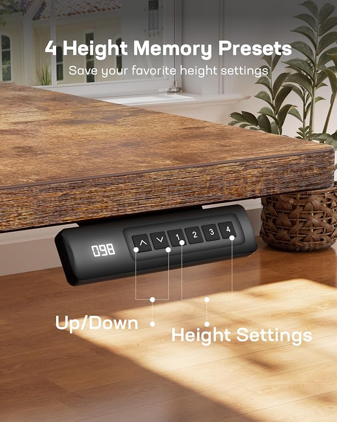 Marsail Electric Standing Desk with Sedentary Reminder, 55 * 24 Inch Standing Desk Adjustable Height, Stand up Desk for Home Office Furniture Computer Desk Memory Preset with Headphone Hook - Image 6