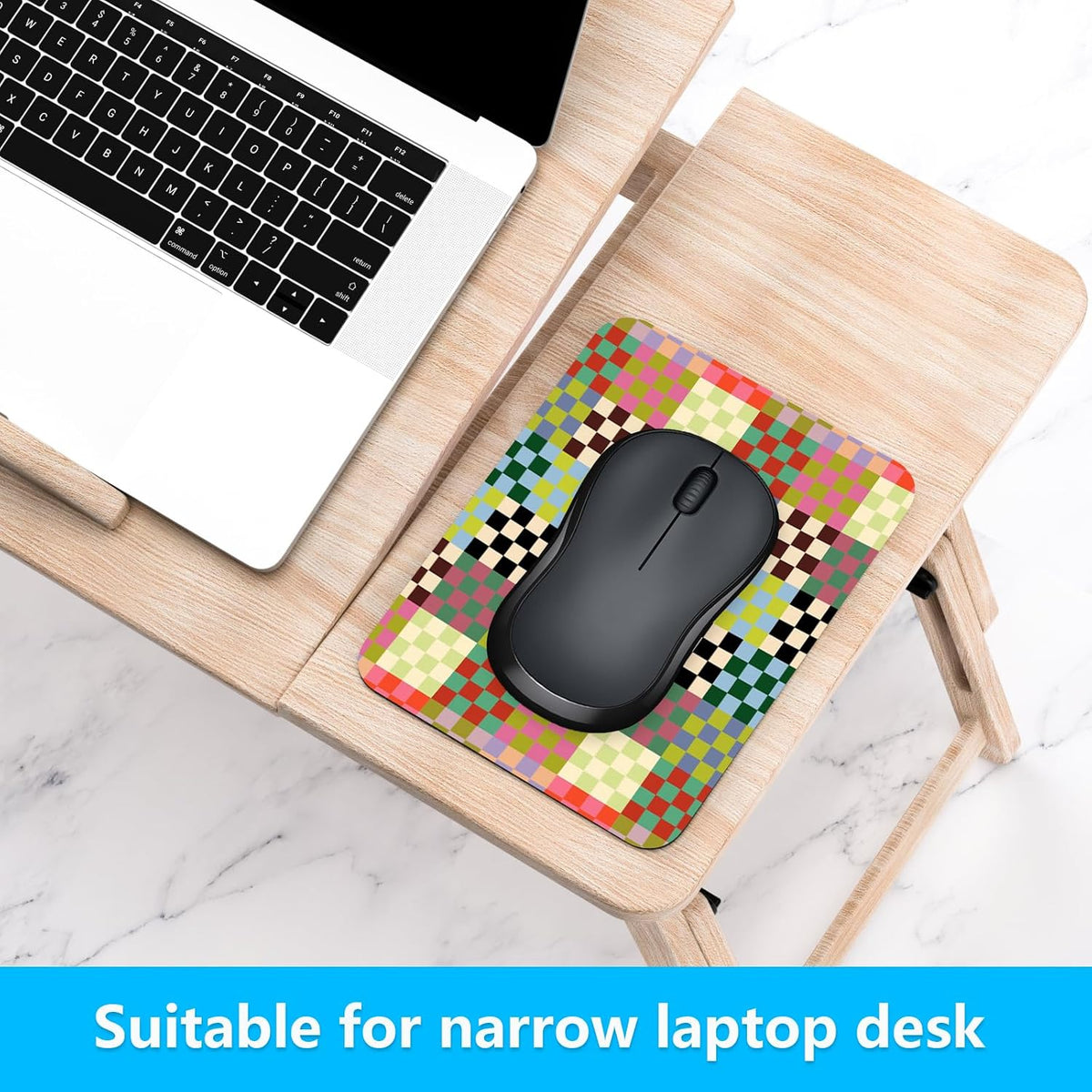 Small Mouse Pad, 6 x 8 Inch Thick Rubber Premium-Textured Non-Slip Portable & Washable Mini Mouse Mat for Women Men Wireless Laptops Keyboard Tray Gaming Work Office Travel,Vintage Multi - Image 4
