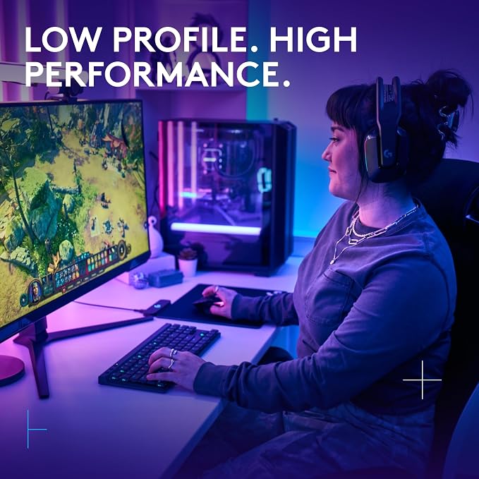 Logitech G515 Lightspeed TKL Wireless Gaming Keyboard (Tactile) - Black | LIGHTSPEED, low profile gaming, LIGHTSYNC RGB, thin tenkeyless design, PBT keycaps, mechanical switches - Image 3