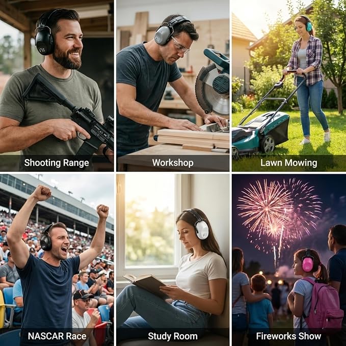 Pro For Sho 34dB NRR Hearing Protection Ear Muffs – Highest NRR Compact Design Ear Protection for Loud Events & Sensory Use - Image 6