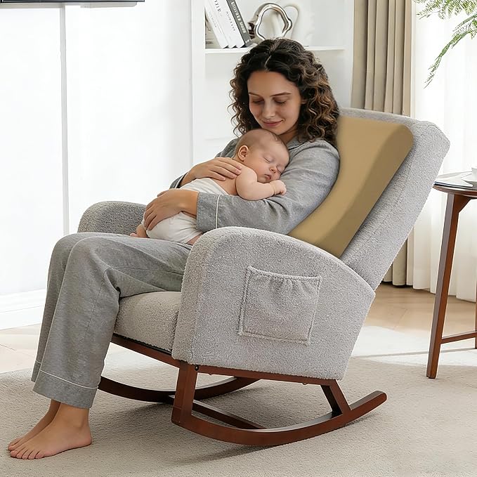 2-in-1 Neck Pillow Lumbar Support Pillow for Recliner Couch & Nursery Glider Chairs- High-Resilient Foam Cushion Ergonomic Back Support for Comfort in Rocking, Feeding, Nursing Brown S - Image 3