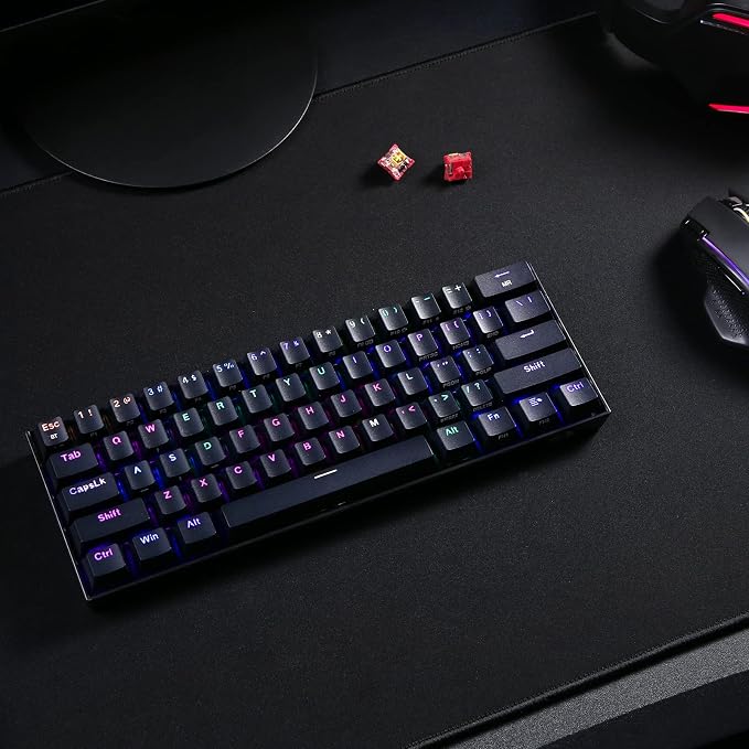 Redragon K530 Pro Draconic 60% Wireless RGB Mechanical Keyboard, BT/2.4Ghz/Wired 3-Mode 61 Keys Compact Gaming Keyboard w/Hot-Swap Socket, Free-Mod Plate Mounted PCB & Tactile Brown Switch - Image 9