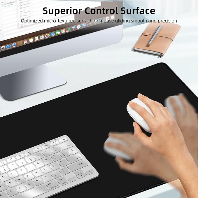 Wireless Charging Mouse Pad, Gaming Mouse Pad with Ultra-Smooth Surface, 31.5”x15.75” Large Desk Mat, Non-Slip Rubber Base, Waterproof Computer Keyboard Pad for Gaming, MacBook, Laptop, Desk - Image 3