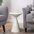 COVLON Small Drink Table, Round Martini Table, Drum End Table Side Table, Metal Accent Table,for Small Space Living Room, Bedroom, Dirt by COVLON